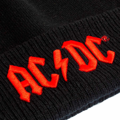 AC/DC - Applique Logo (Unisex Black Beanie)  Schwarz
