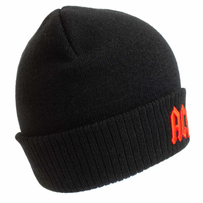 AC/DC - Applique Logo (Unisex Black Beanie)  Schwarz