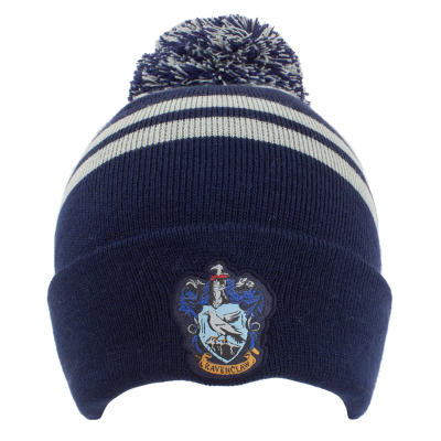 Harry Potter - House Ravenclaw (Unisex Blue/Silver Beanie Pom)  Blue/Silver