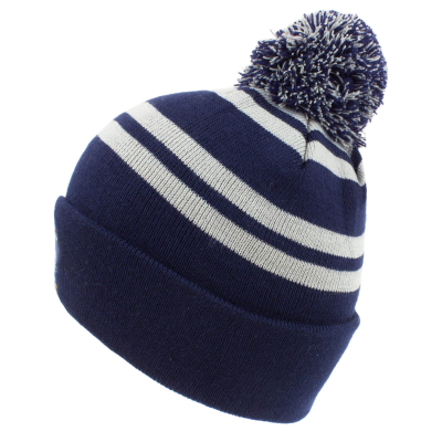 Harry Potter - House Ravenclaw (Unisex Blue/Silver Beanie Pom)  Blue/Silver