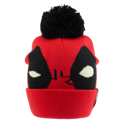 Marvel Comics Deadpool - Face (Unisex Red Beanie Pom)  Rot