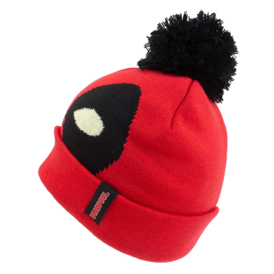 Marvel Comics Deadpool - Face (Unisex Red Beanie Pom)  Rot