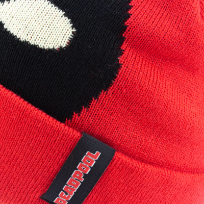 Marvel Comics Deadpool - Face (Unisex Red Beanie Pom)  red