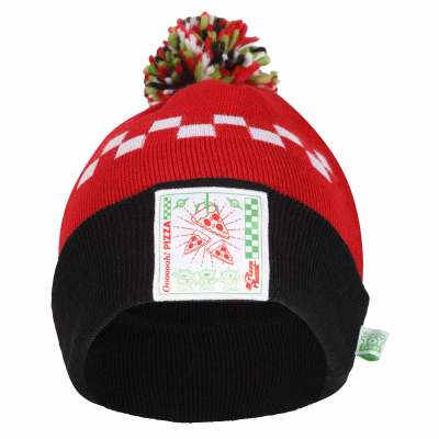 Disney Toy Story - Pizza Planet (Unisex Black Beanie Pom)  Schwarz