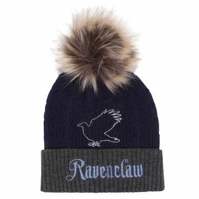 Harry Potter - Ravenclaw House Fur (Unisex Blue Beanie Pom)  blue