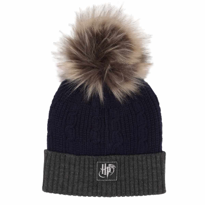 Harry Potter - Ravenclaw House Fur (Unisex Blue Beanie Pom)  blue