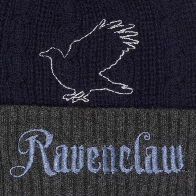 Harry Potter - Ravenclaw House Fur (Unisex Blue Beanie Pom)  blue