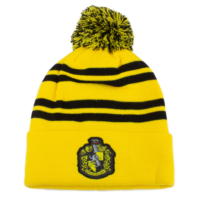 Harry Potter - House Hufflepuff (Unisex Yellow/Black Beanie Pom)  Yellow/Black