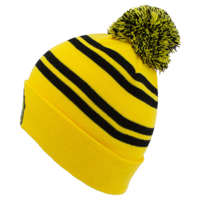 Harry Potter - House Hufflepuff (Unisex Yellow/Black Beanie Pom)  Yellow/Black