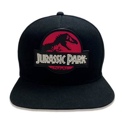 Jurassic Park - Red Logo (Unisex Black Snapback Cap)  black