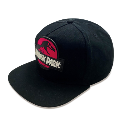 Jurassic Park - Red Logo (Unisex Black Snapback Cap)  black