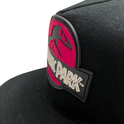 Jurassic Park - Red Logo (Unisex Black Snapback Cap)  black