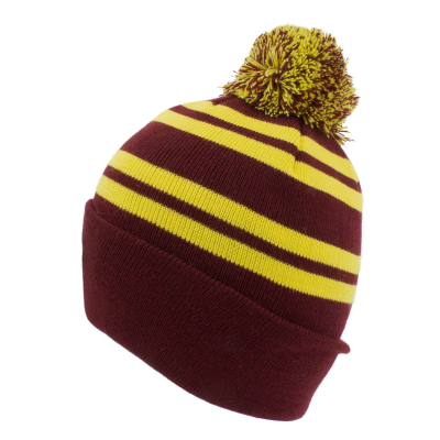 Harry Potter - House Gryffindor (Unisex Maroon / Gold Beanie Pom)  Maroon / Gold