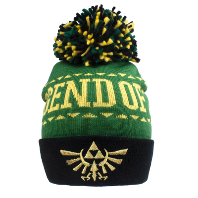 Nintendo Legend Of Zelda - Logo (Unisex Black Beanie Pom)  Schwarz