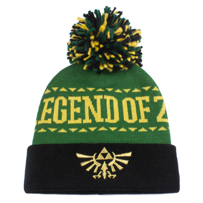 Nintendo Legend Of Zelda - Logo (Unisex Black Beanie Pom)  Schwarz