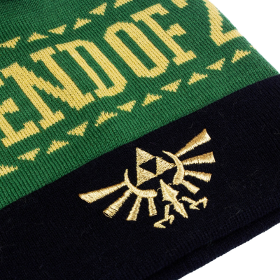 Nintendo Legend Of Zelda - Logo (Unisex Black Beanie Pom)  Schwarz