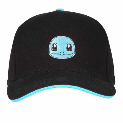 Pokemon - Squirtle Badge (Unisex Black Baseball Cap)  Schwarz