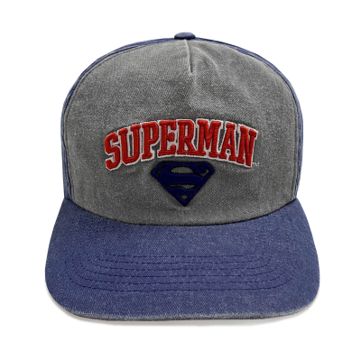 DC Comics Superman - Collegiate Text (Unisex Grey Baseball Cap)  Grau
