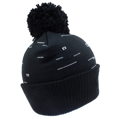 Rick And Morty - Pixel Print (Unisex Black Beanie Pom)  Schwarz