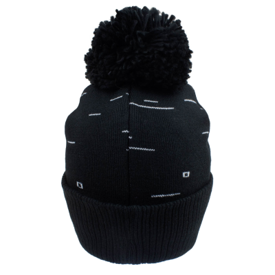 Rick And Morty - Pixel Print (Unisex Black Beanie Pom)  Schwarz