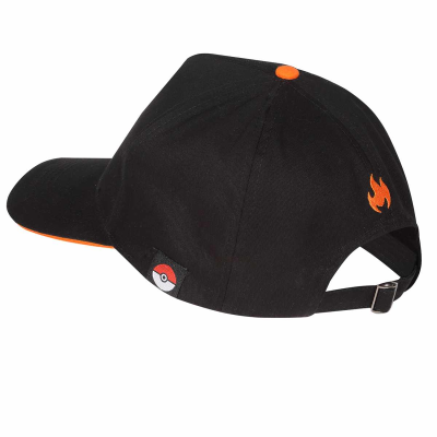 Pokemon - Charmander Badge (Unisex Black Baseball Cap)  Schwarz