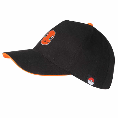 Pokemon - Charmander Badge (Unisex Black Baseball Cap)  Schwarz