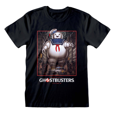 Ghostbusters - Stay Puft Square (Unisex Black T-Shirt)  Schwarz