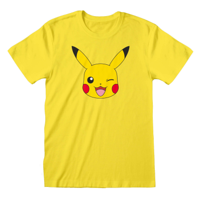 Pokemon - Pikachu Face (Unisex Yellow T-Shirt)  Yellow