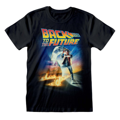 " Back To The Future - Poster (Unisex Black T-Shirt)  Schwarz