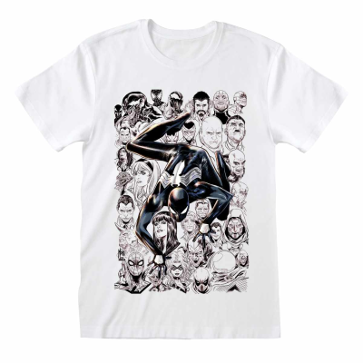 ** Marvel Comics Spider-man - Black Suit Spider (Unisex White T-Shirt)  ** weiß