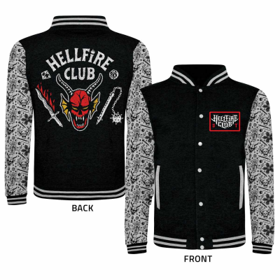 Stranger Things - Hellfire Club (Unisex Black Varsity Jacket)  black