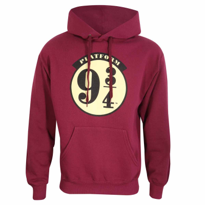 Harry Potter - Platform 9 And 3 Quarters (Unisex Burgundy Pullover Hoodie)  Burgundy