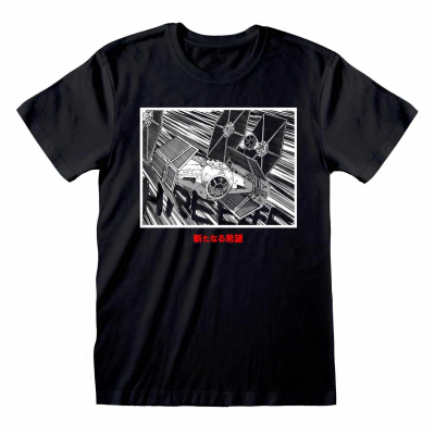 Star Wars - Tie Fighter Square (Unisex Black T-Shirt)  Schwarz