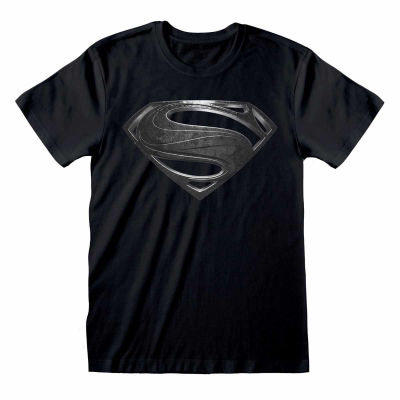 DC Justice League Movie - Superman Black Logo (Unisex Black T-Shirt)  Schwarz
