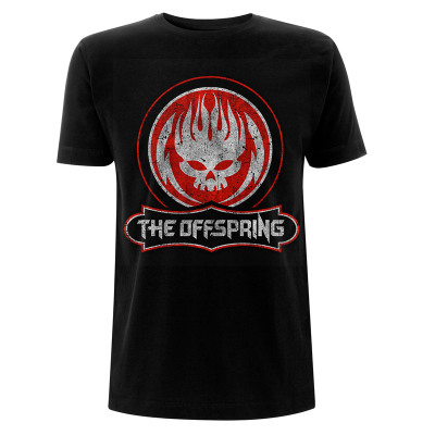 The Offspring - Distressed Skull (Unisex Black T-Shirt)  black
