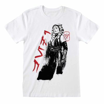 Star Wars Ahsoka - Ink Text (Unisex White T-Shirt)  weiß