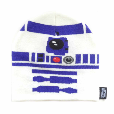Star Wars -Face R2D2 (Unisex White Beanie)  weiß