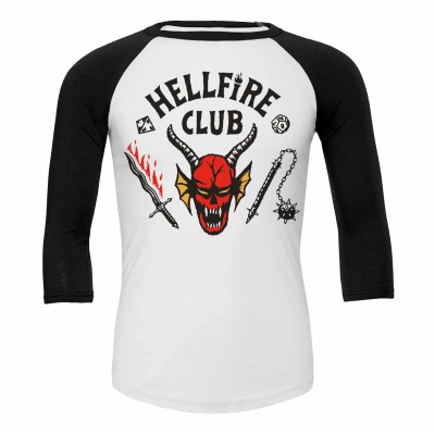 Stranger Things - Hellfire Club (Unisex Black Longsleeve Raglan)  black