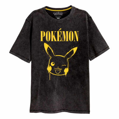 Pokemon - Graffiti Pikachu Acid Wash (Unisex Black Premium T-Shirt)  black