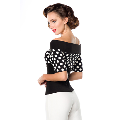 BELSIRA Jersey-Top black/white/dots
