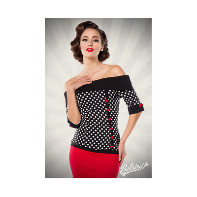 BELSIRA Jersey-Top schwarz/weiss/rot