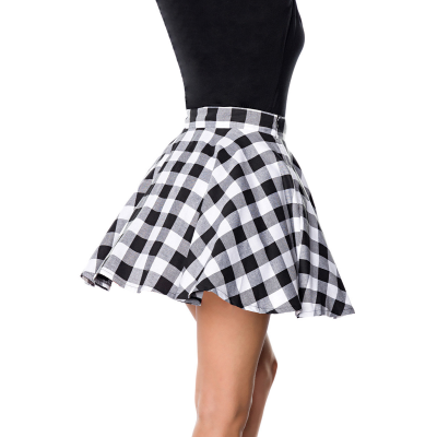 BELSIRA kurzer Swing-Rock schwarz/weiss