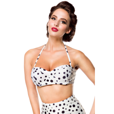 BELSIRA Vintage Bikinioberteil creme/schwarz