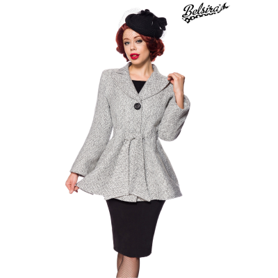BELSIRA Belsira Premium Blazer-Jacke mit Gürtel schwarz/weiss