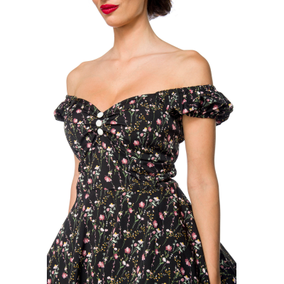 BELSIRA schulterfreies Kleid black / pink