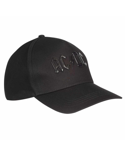 AC/DC - Shiny Black Logo (Unisex Black Snapback Cap)  Schwarz