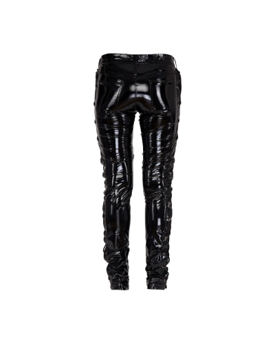 Aderlass Skinny Pants Laced Up Shiny PVC Schwarz