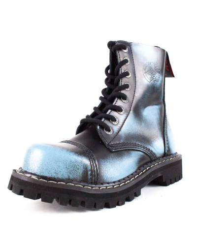 Angry Itch 08-Hole Boots Denim Rub-Off Leather Denim
