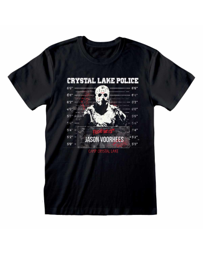 Friday The 13th - Mug Shot (Unisex Black T-Shirt)  Schwarz