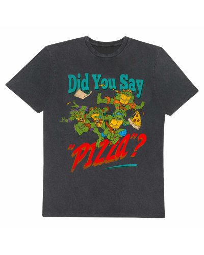 " Teenage Mutant Ninja Turtles - Did You Say Pizza (Unisex Black T-Shirt)  Used Black